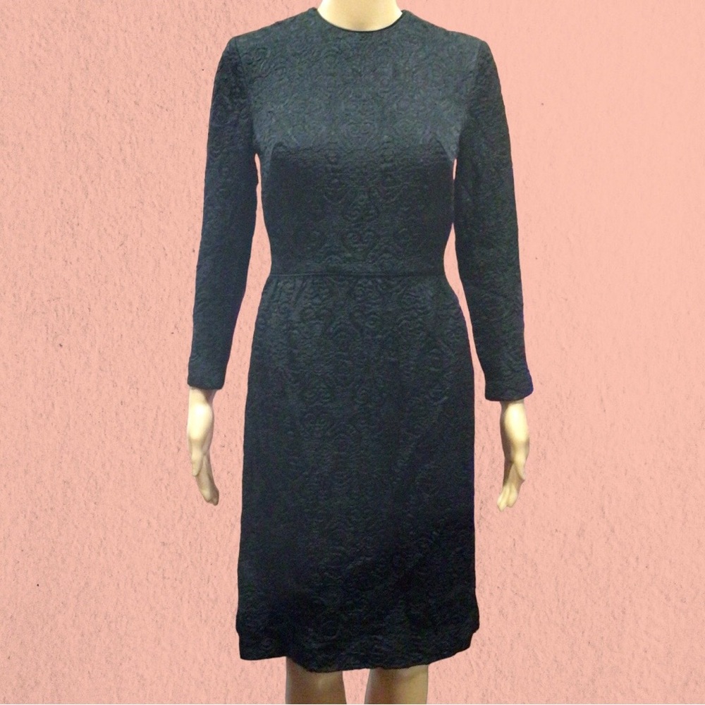CLEARANCE Vintage 50s/60s Wiggle Dress Black Brocade Parade New York S/M